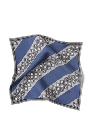 Versace printed silk twill pocket square - Blue