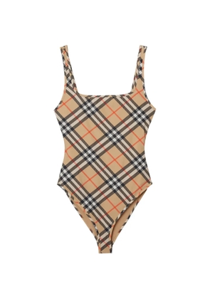 Burberry check swimsuit - Neutrals