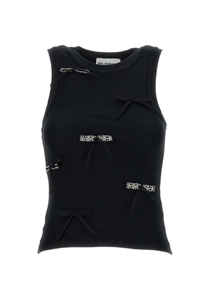DES PHEMMES bow-embellished top - Black