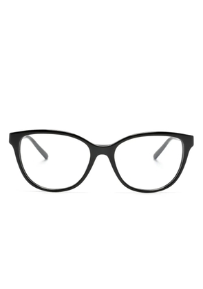 Emporio Armani logo-plaque oversize-frame glasses - Black