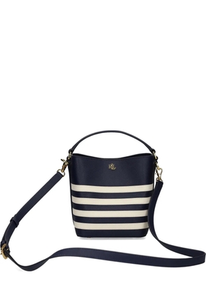 Lauren Ralph Lauren striped leather satchel - Blue