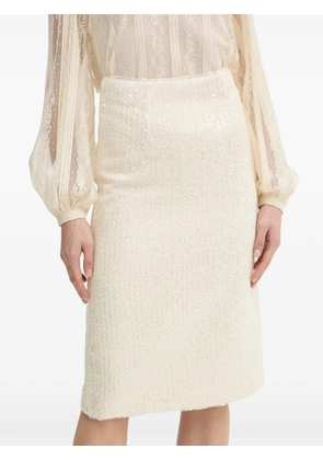TWINSET sequin-embellished skirt - Neutrals
