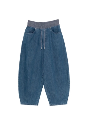 PANICALE drawstring cropped trousers - Blue