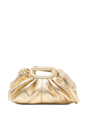 Maje mini ruched leather clutch bag - Gold