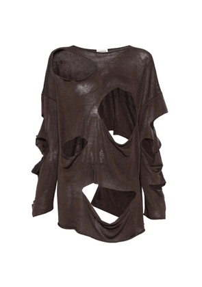 P.A.R.O.S.H. Babygirl cut-out sweater - Brown