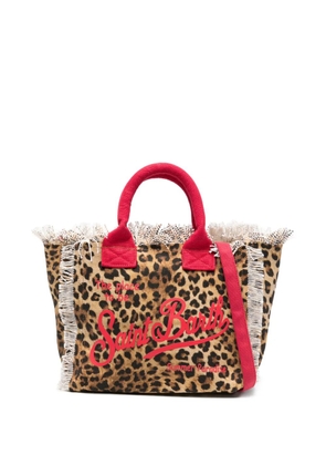 MC2 Saint Barth fringe leopard print bag - Neutrals