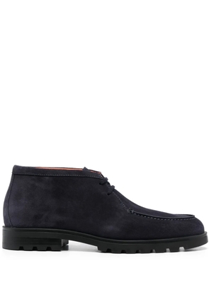 Santoni Rock lace-up suede boots - Blue