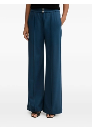 Patrizia Pepe logo-zipper straight trousers - Blue
