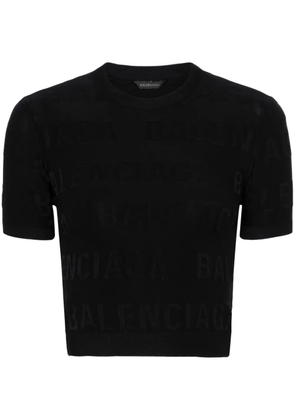 Balenciaga Bal Horizontal Allover crop top - Black