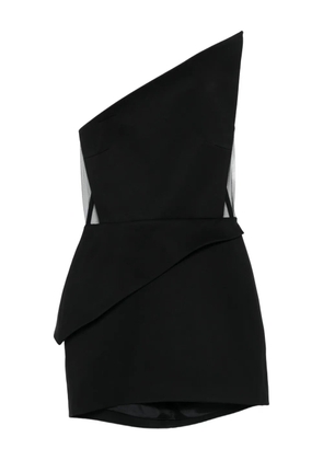 David Koma asymmetric-neckline mini dress - Black
