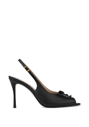 POTAMY bow-detail peep-toe pumps - Black