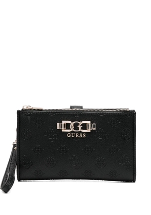 GUESS USA embossed-logo zip-roundwallet - Black
