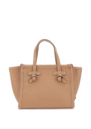 MARCELLA CLUB mini Miss Marcella grained-leather tote bag - Neutrals