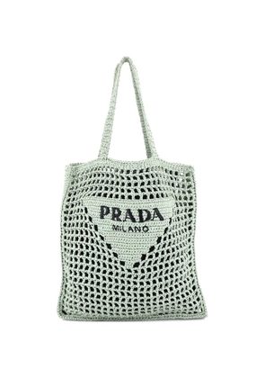 Prada Pre-Owned Triangle Logo Open Raffia tote bag - Green