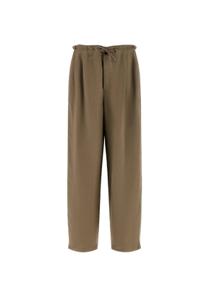 Brunello Cucinelli twill straight-leg trousers - Brown