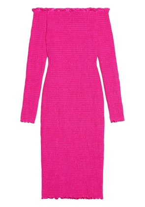 Balenciaga off-shoulder smocked midi dress - Pink