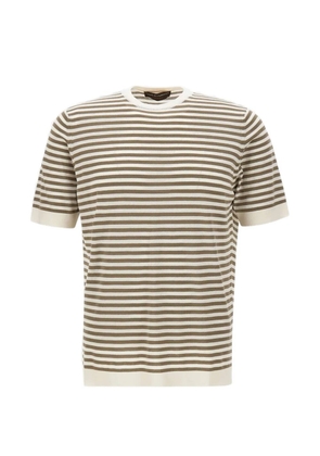 Filippo De Laurentiis striped crew neck T-shirt - Brown