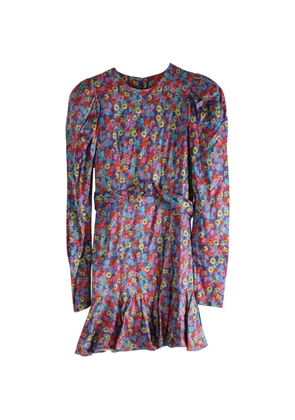 ROTATE BIRGER CHRISTENSEN Alison floral-print bishop-sleeves mini dress - Purple