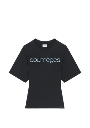 Courrèges logo-print T-shirt - Black