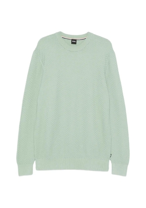 BOSS textured crew neck sweater - Green