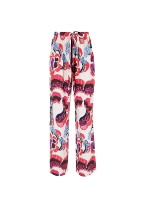 Diane Von Furstenberg Vintage floral-print drawstring trousers - Neutrals
