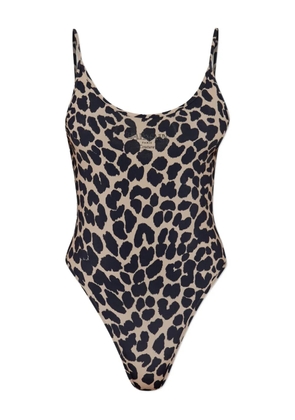 Balmain leopard-print swimsuit - Black