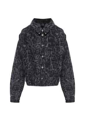 AllSaints Nicky leopard-print denim jacket - Black
