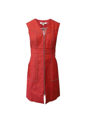 Diane Von Furstenberg Vintage Sheath studded zip-front mini dress - Red