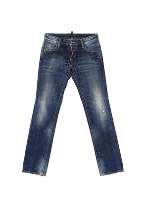 DSQUARED2 distressed splatter cotton trousers - Blue