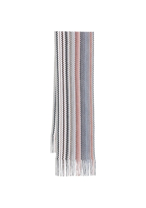 Missoni zig-zag fringed scarf - White