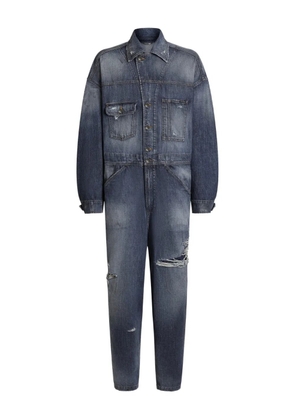 Dolce & Gabbana distressed pocket denim jumpsuit - Blue