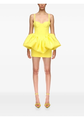 David Koma puff skirt-detail mini dress - Yellow