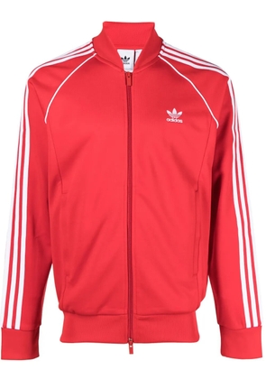 adidas trefoil-logo zip-up sweatshirt - Red