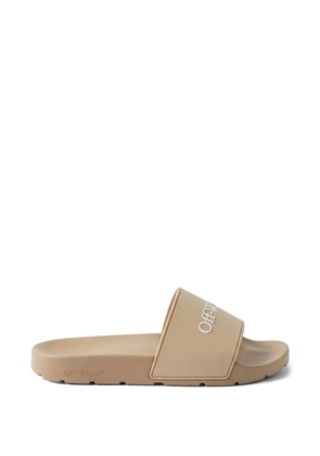 Off-White embossed-logo flip-flops - Neutrals