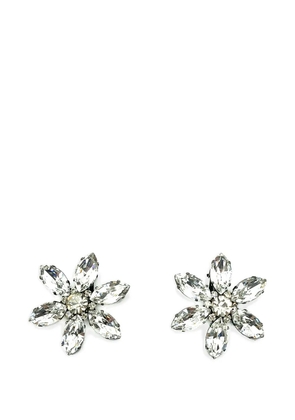 Jennifer Gibson Jewellery 1980s navette crystal flower earrings - Silver