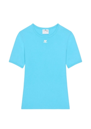 Courrèges logo-embroidered T-shirt - Blue