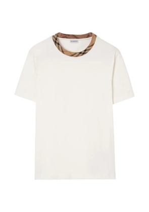 Burberry Check trim cotton T-shirt - Neutrals