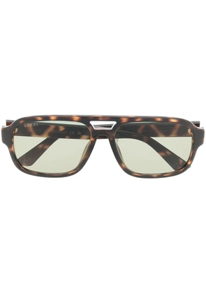 Gucci Eyewear tinted-lenses pilot-frame sunglasses - Brown
