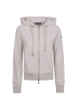 Lorena Antoniazzi star-detail zip-up cotton hoodie - Grey