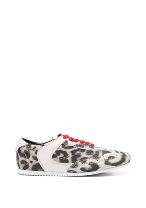 Ermanno Scervino animal print lace-up sneakers - Neutrals