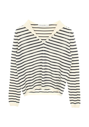 Christian Dior Pre-Owned 2010s stripes sailor knit sweater - Neutrals