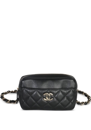 CHANEL Pre-Owned 2019 Black Quilted Lambskin Front Pocket Belt bag