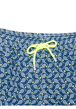 MC2 Saint Barth tennis-cross print swim shorts - Blue