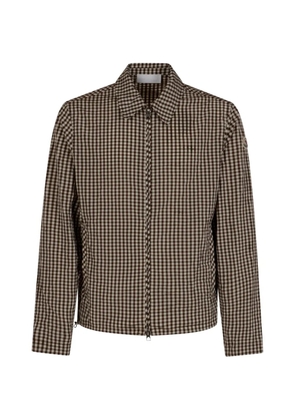 Moncler Vichy zip-up cotton shirt jacket - Brown