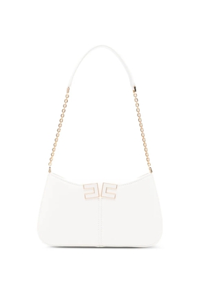 Elisabetta Franchi logo chain shoulder bag - White