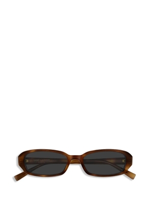 Saint Laurent Eyewear rectangular slim saint laurent sunglasses - Brown