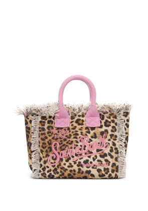 MC2 Saint Barth mini Vanity leopard-print fringed bag - Neutrals