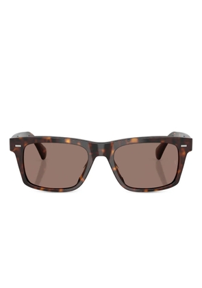 Oliver Peoples tortoiseshell rectangle-frame sunglasses - Green