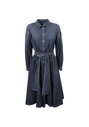 Lorena Antoniazzi belted denim maxi dress - Blue