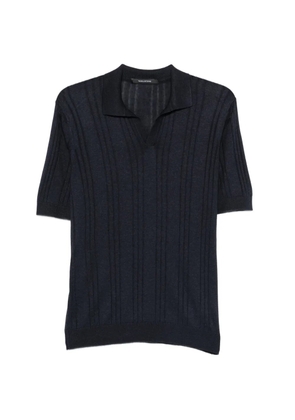 Tagliatore ribbed V-neck T-shirt - Blue